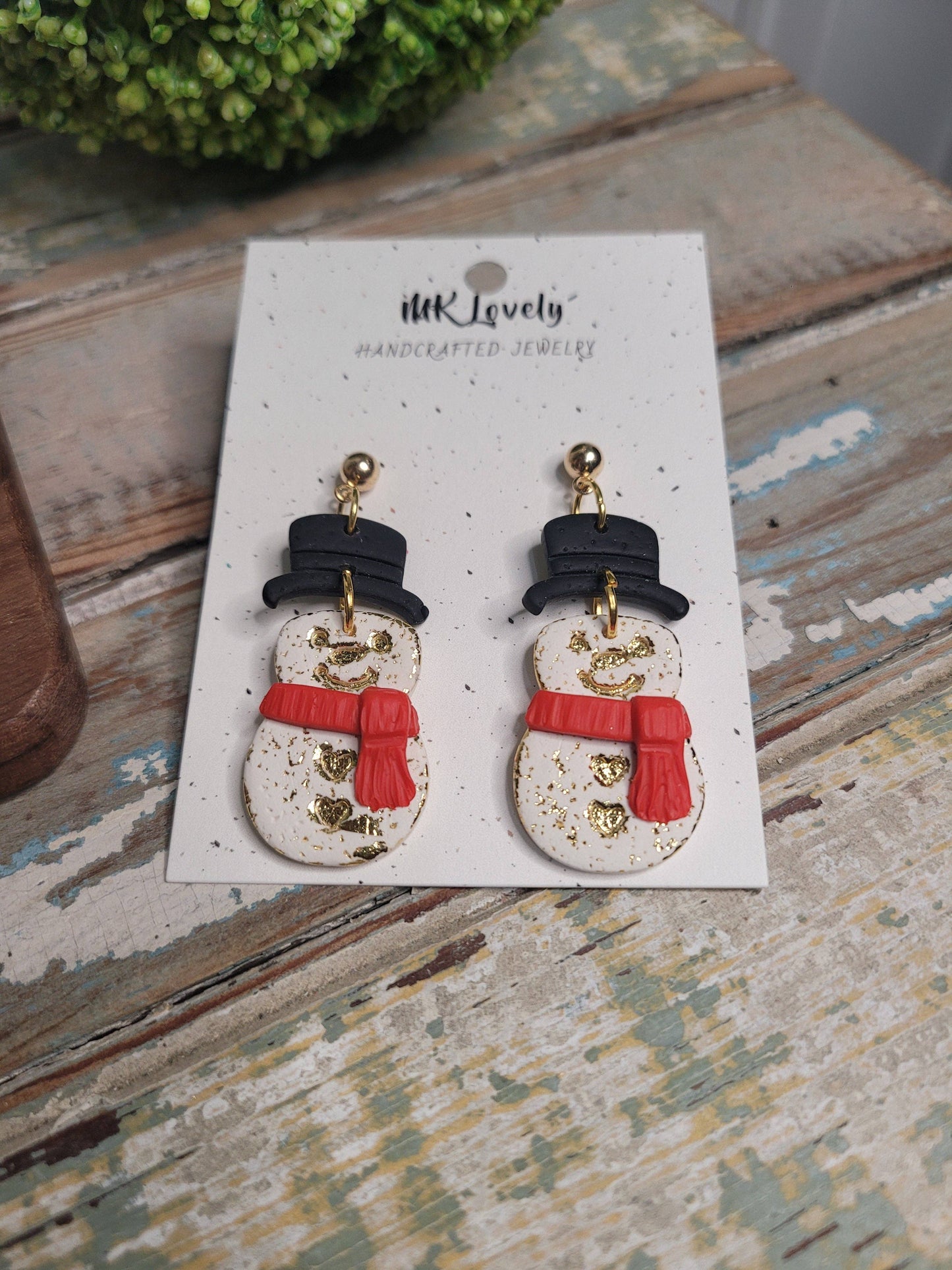 Polymer Clay Snowman Drops