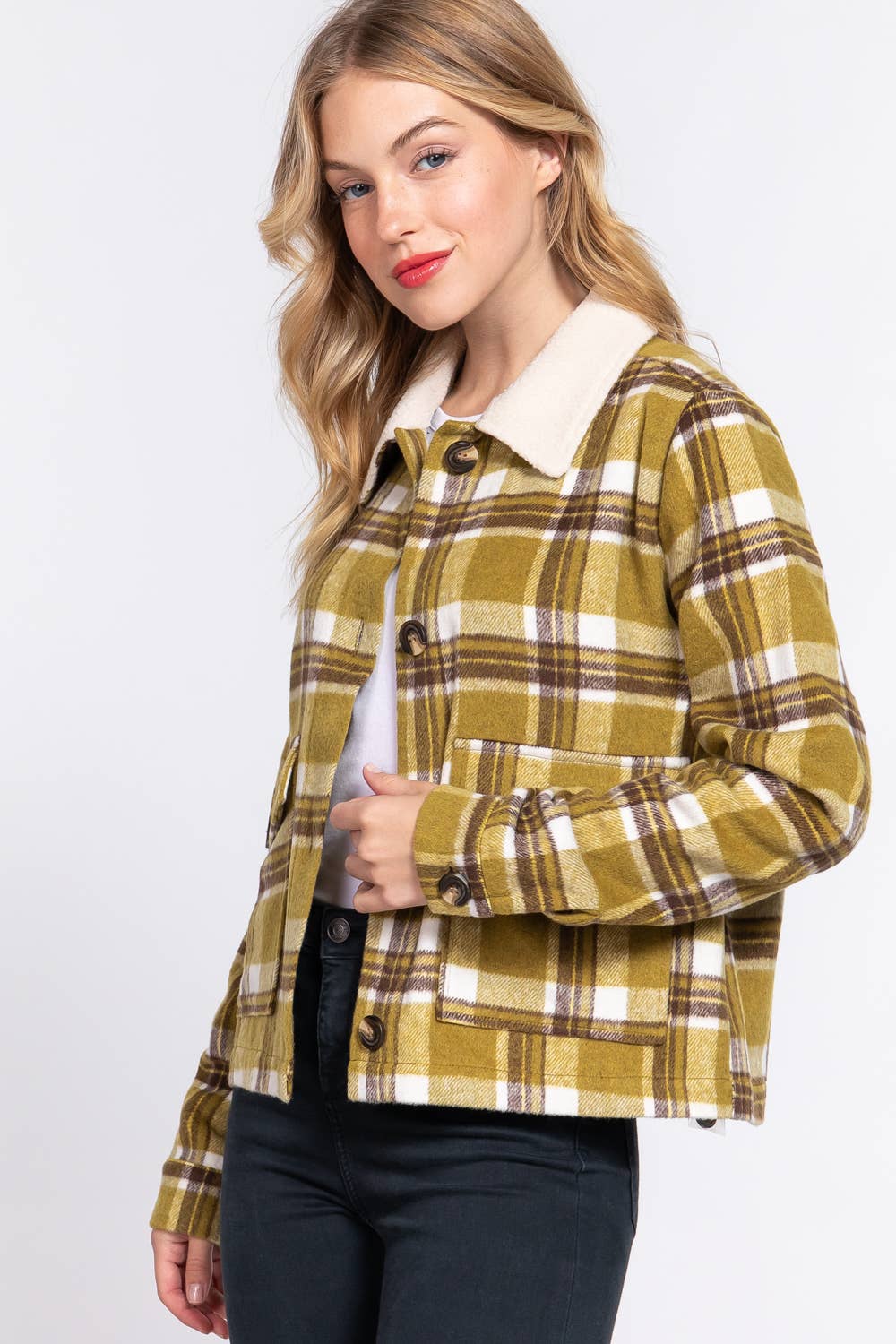 Olive You Plaid Shacket