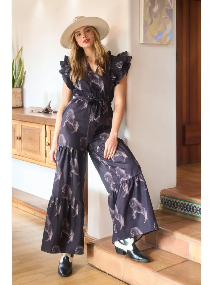 Main Character Moment: Halftone Horse Print Jumpsuit