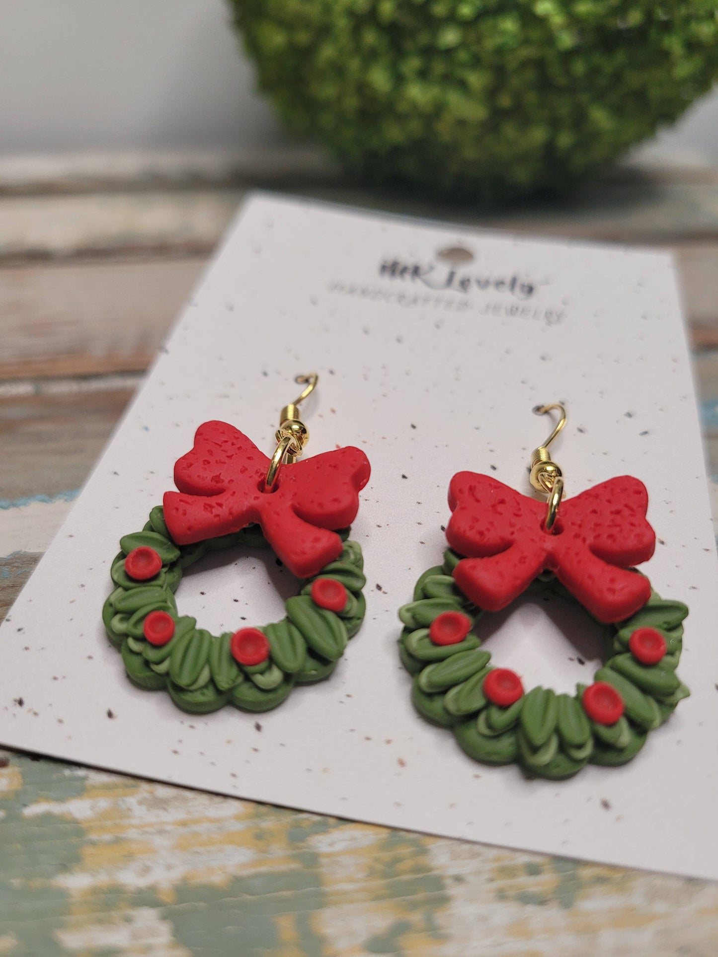 Christmas Wreath Earrings