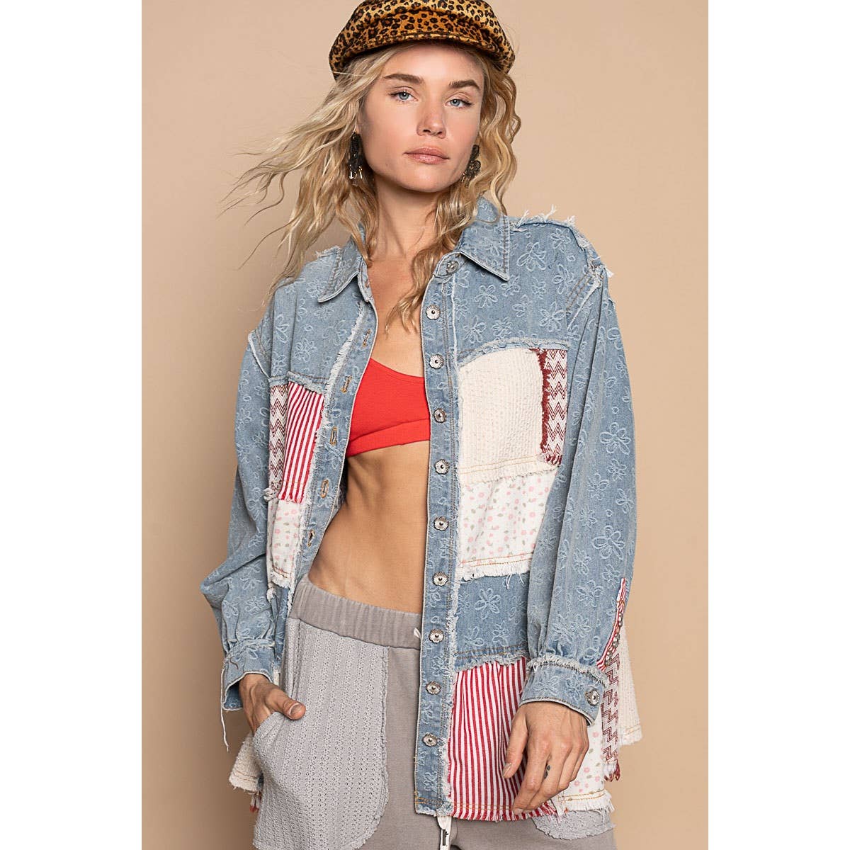 Boho Bloomed in Denim Top