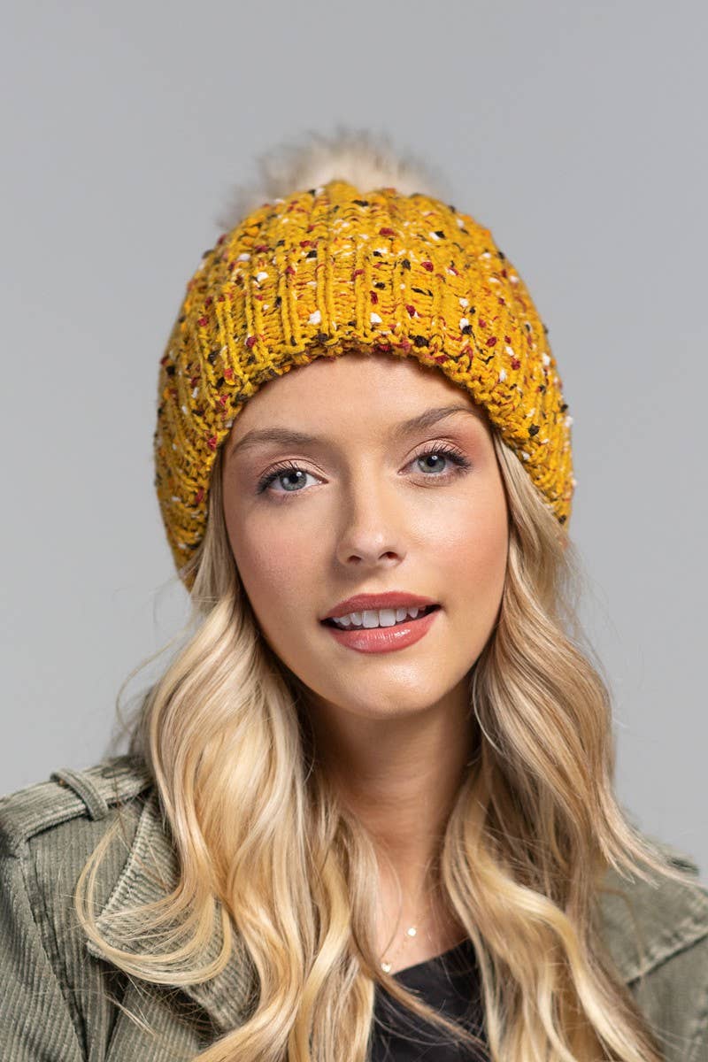 TWO COLORS -  Confetti Knit Beanie