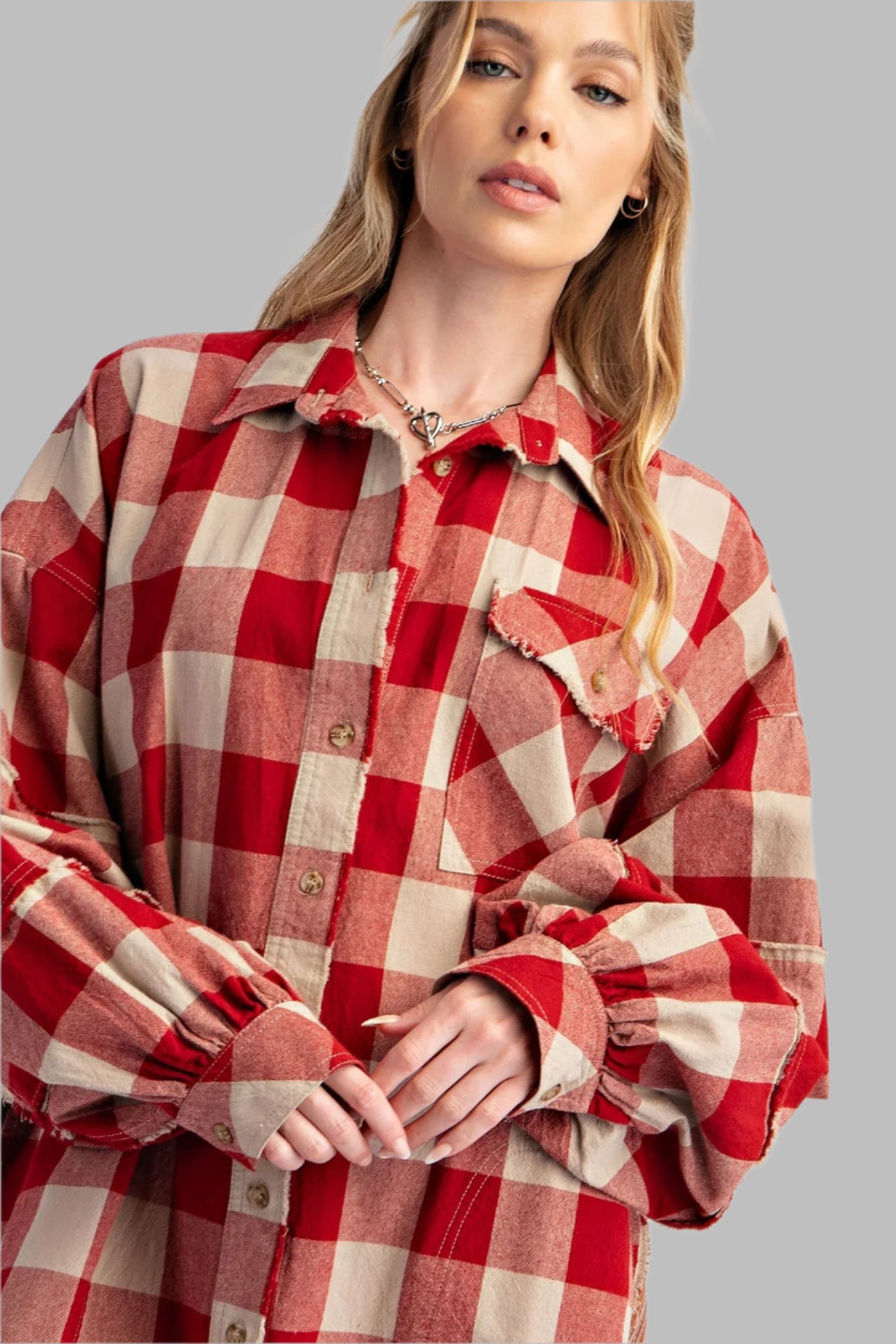 Easel Checkered OVERSIZED Shirt