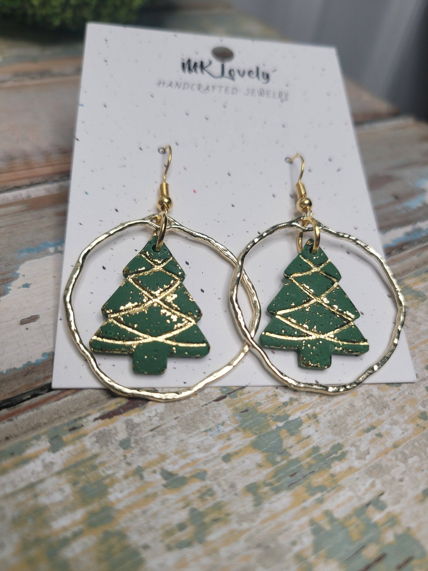 Gold Foiled Christmas Tree Dangles