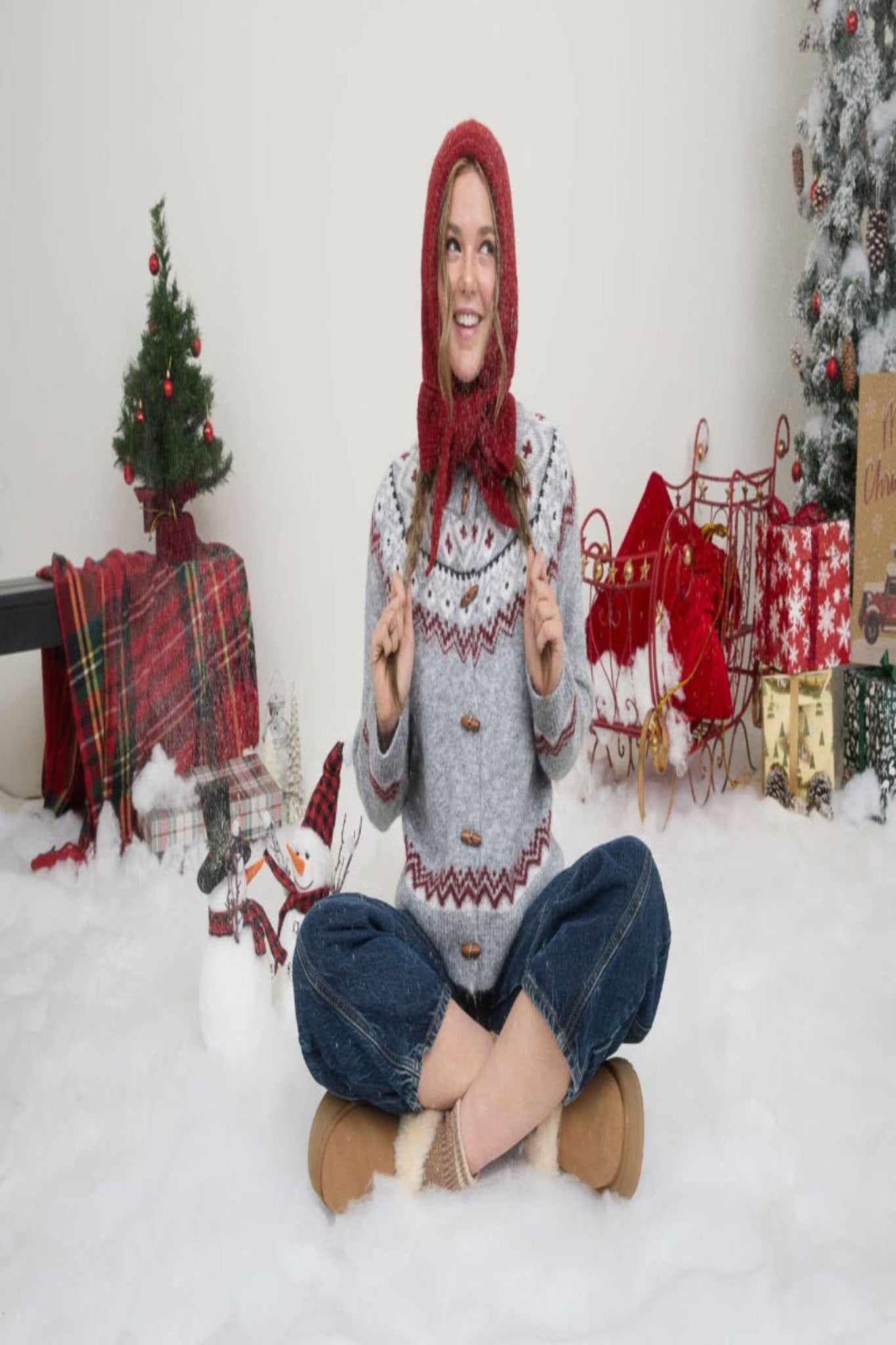 Fair Isle Toggle Button Sweater