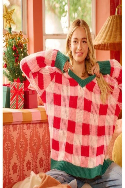 BiBi Oversized Checkerboard Sweater