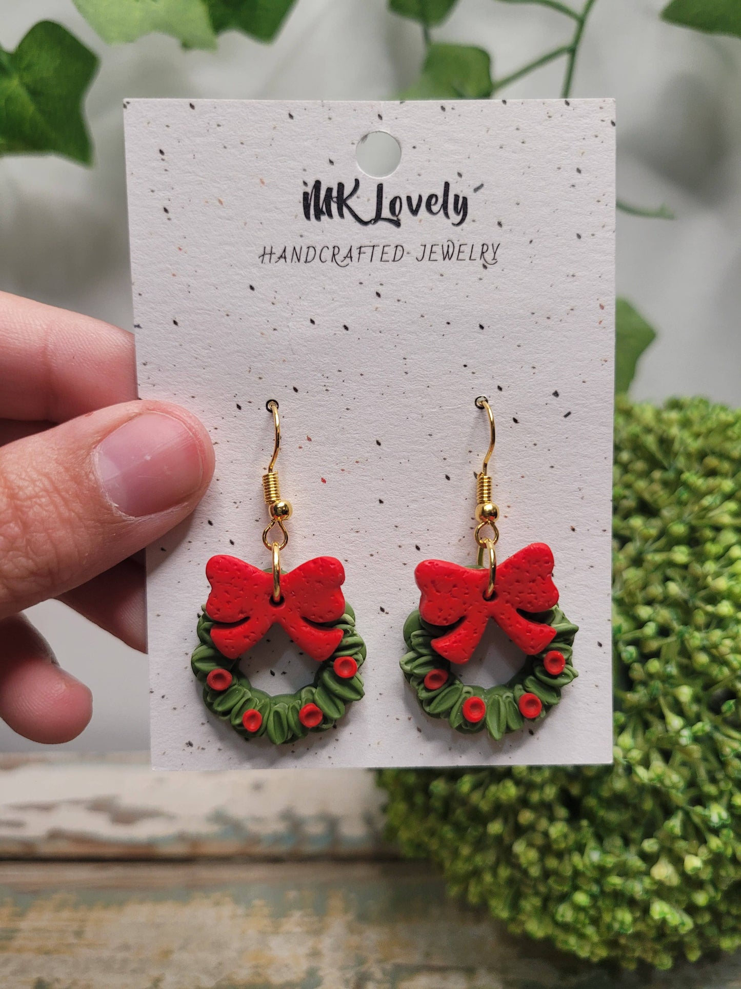Christmas Wreath Earrings