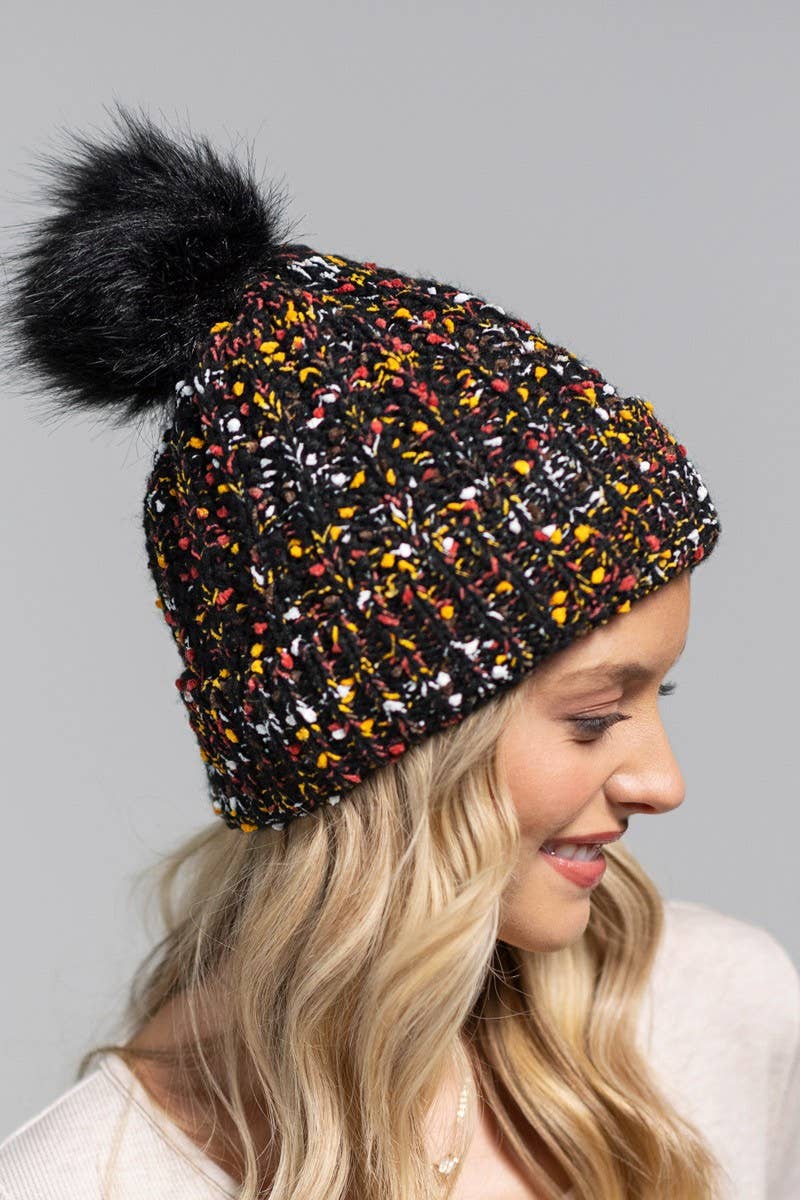 TWO COLORS -  Confetti Knit Beanie