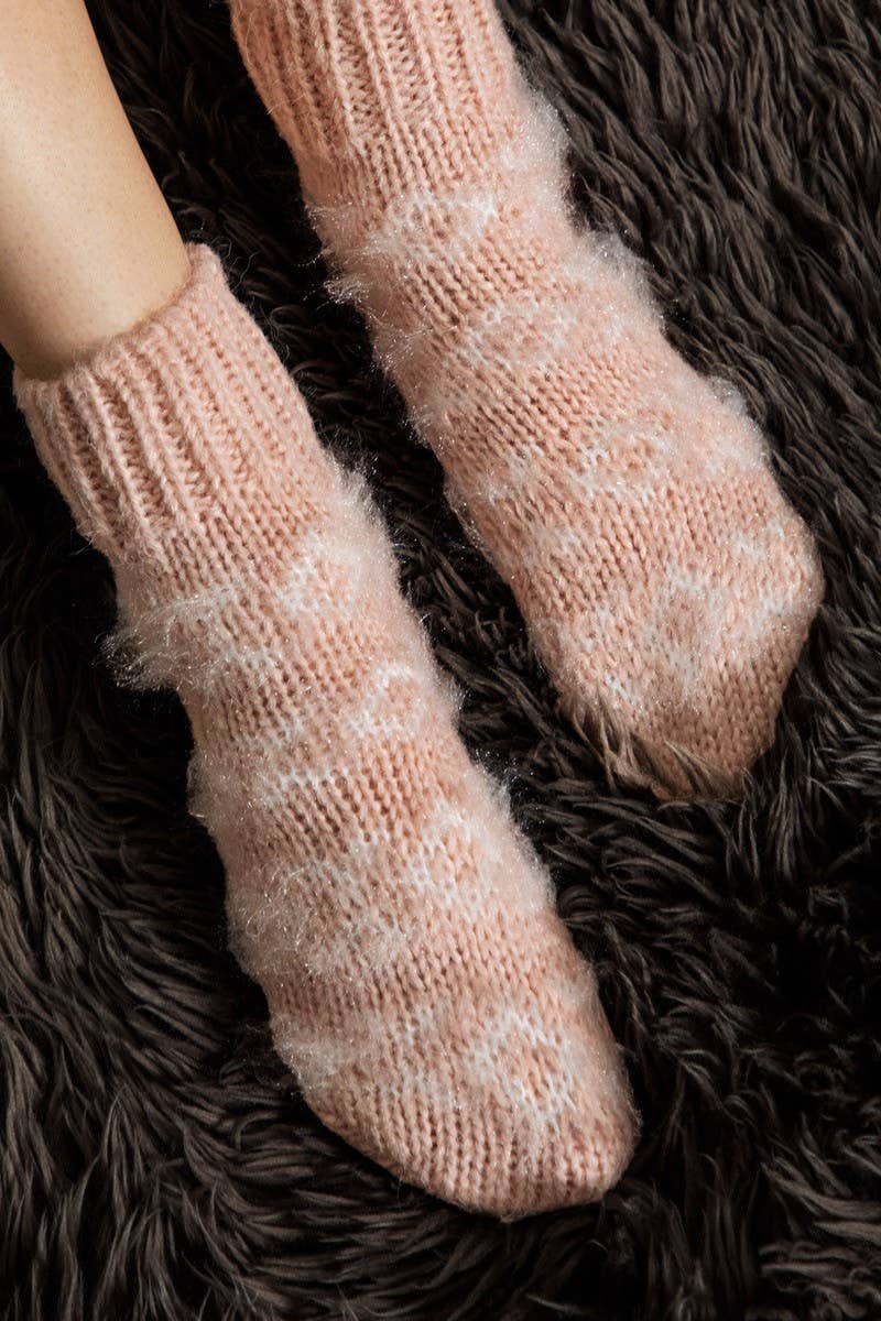 TWO COLORS - Fuzzy Nordic Socks