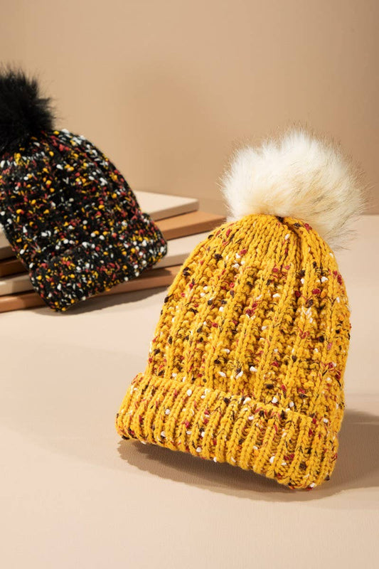 TWO COLORS -  Confetti Knit Beanie