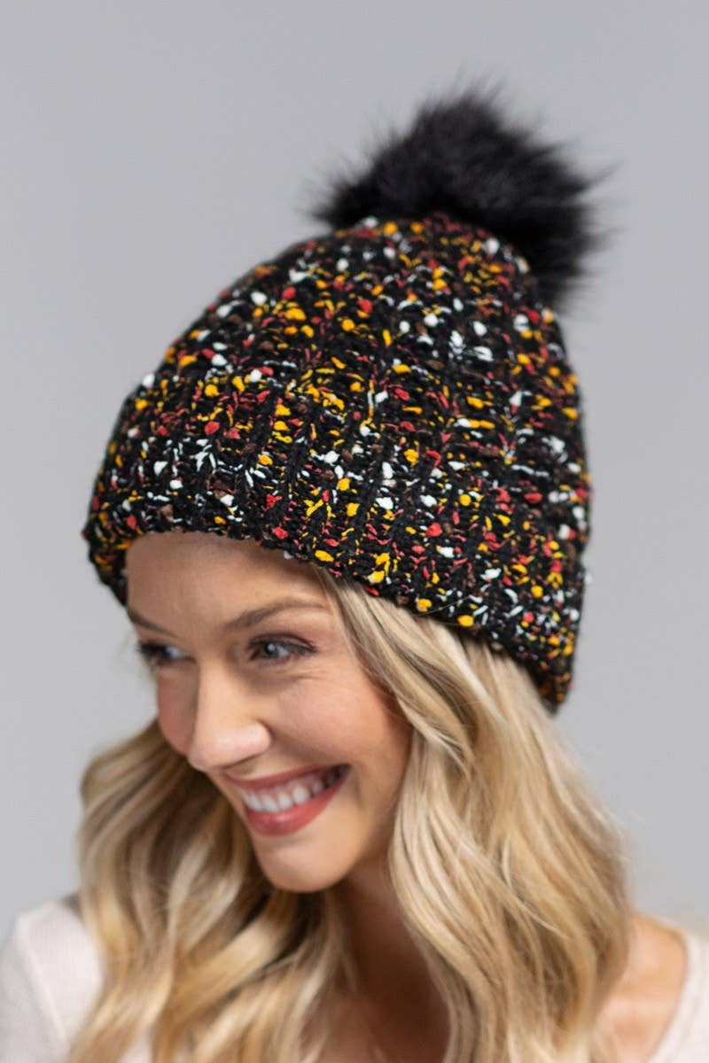 TWO COLORS -  Confetti Knit Beanie