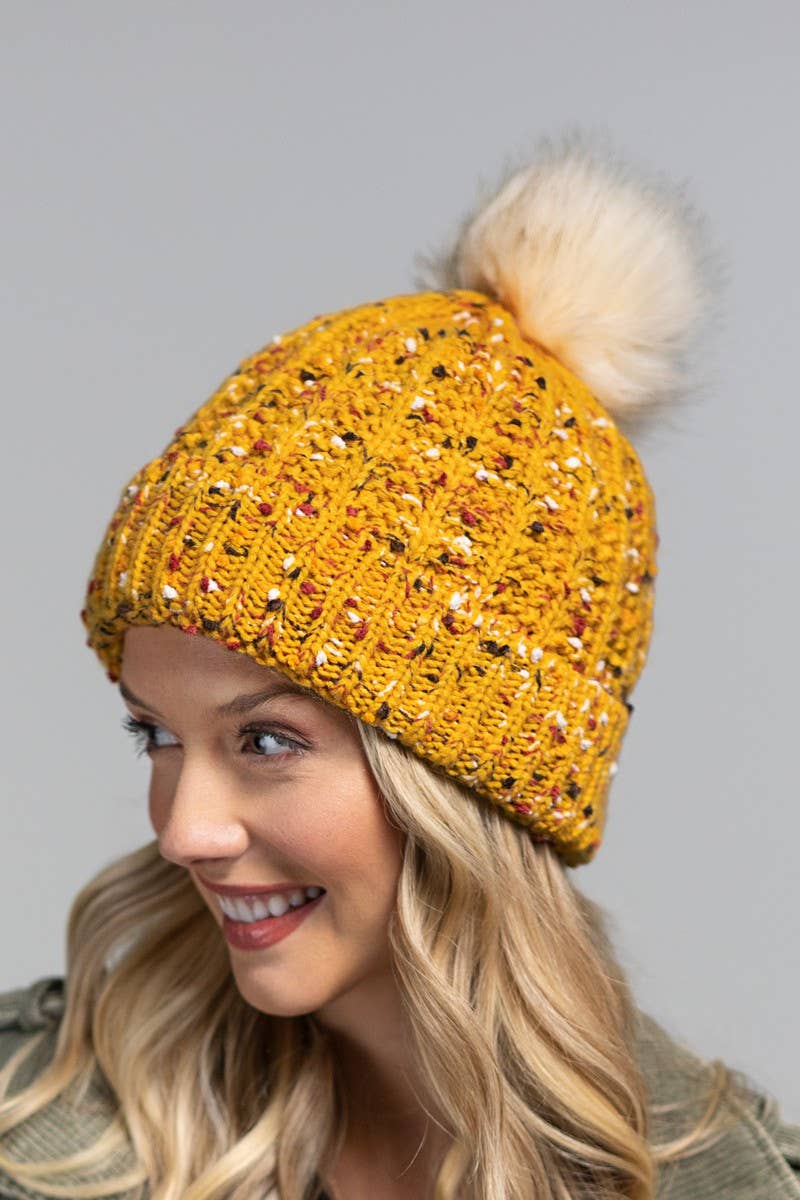 TWO COLORS -  Confetti Knit Beanie