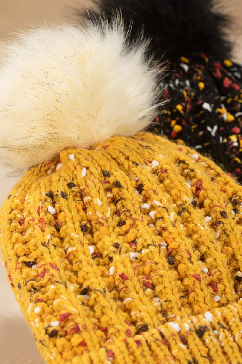 TWO COLORS -  Confetti Knit Beanie