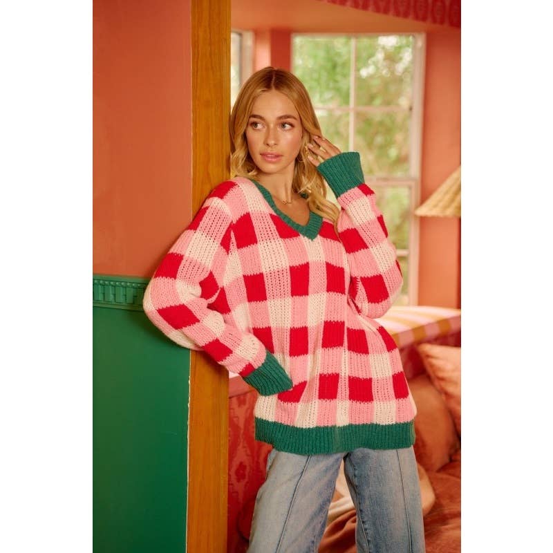 BiBi Oversized Checkerboard Sweater