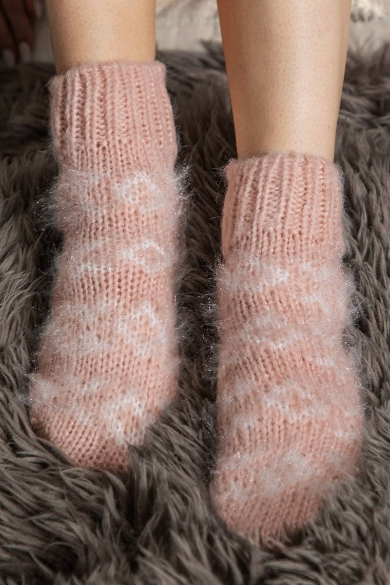 TWO COLORS - Fuzzy Nordic Socks