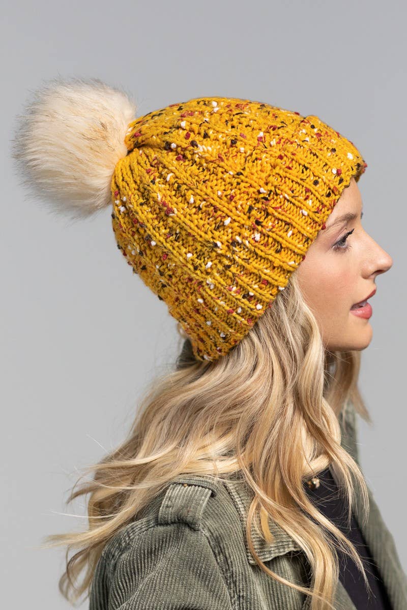 TWO COLORS -  Confetti Knit Beanie