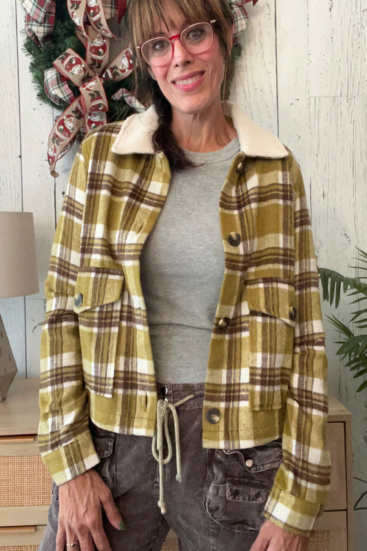Olive You Plaid Shacket