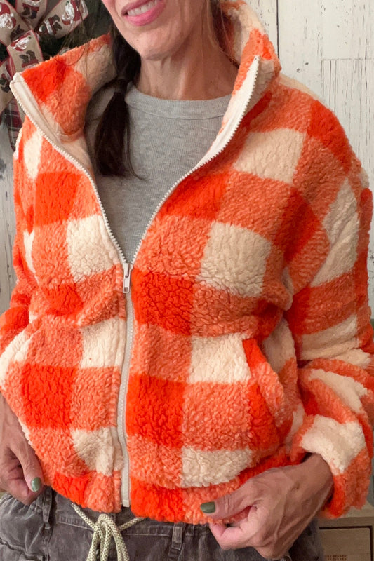Cozy Plaid Sherpa Jacket