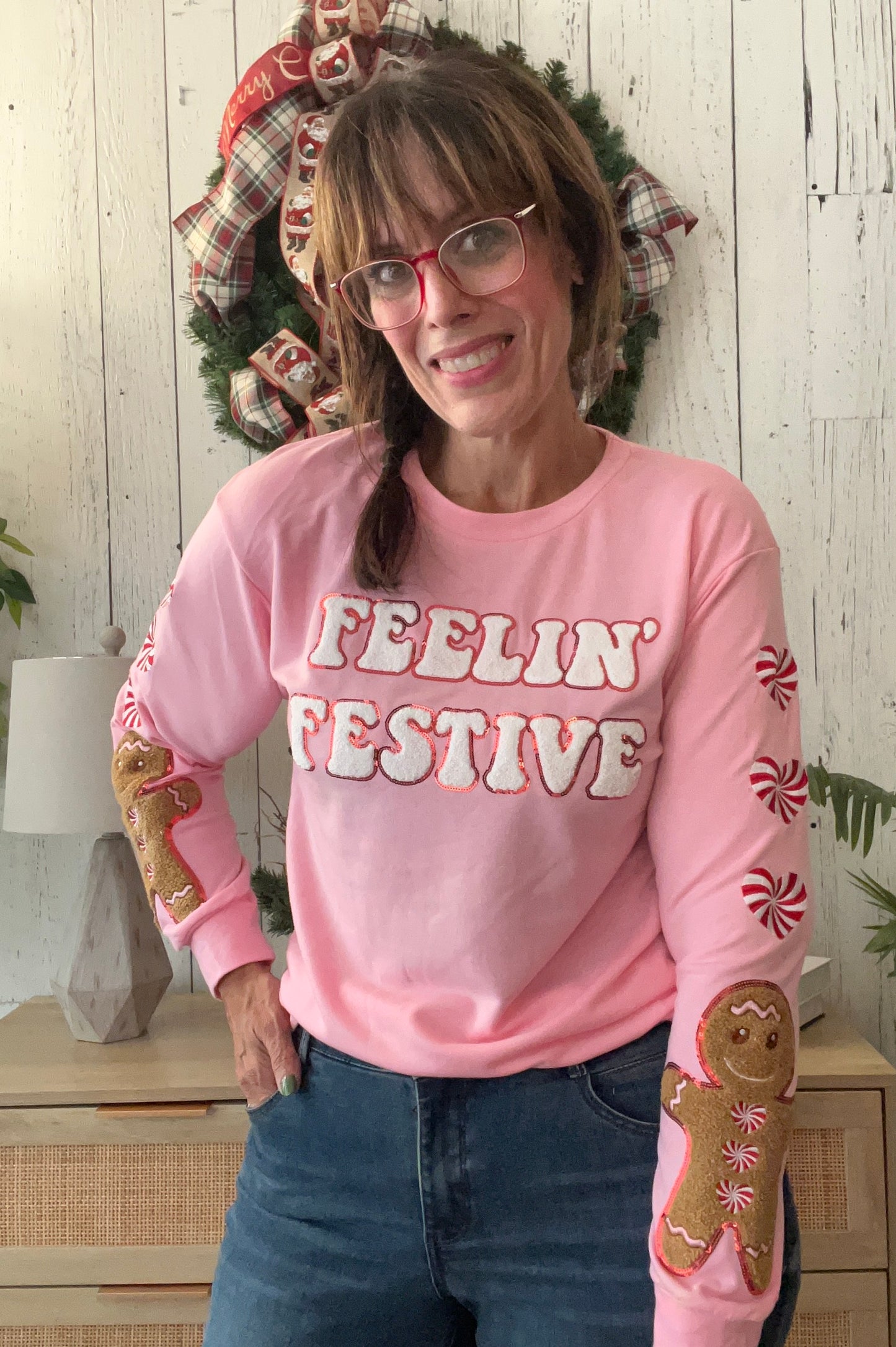 Feelin Festive Pink Top