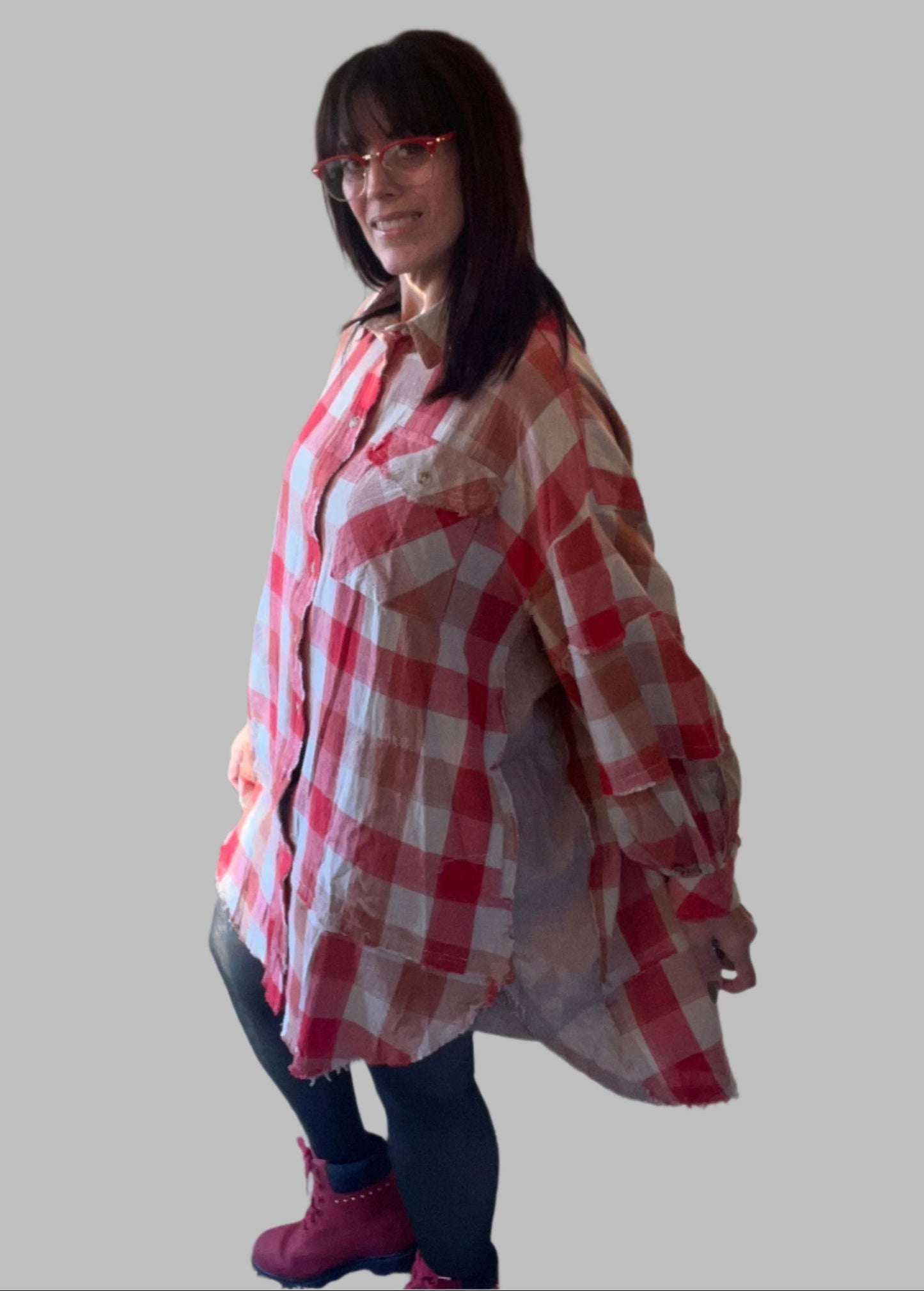 Easel Checkered OVERSIZED Shirt