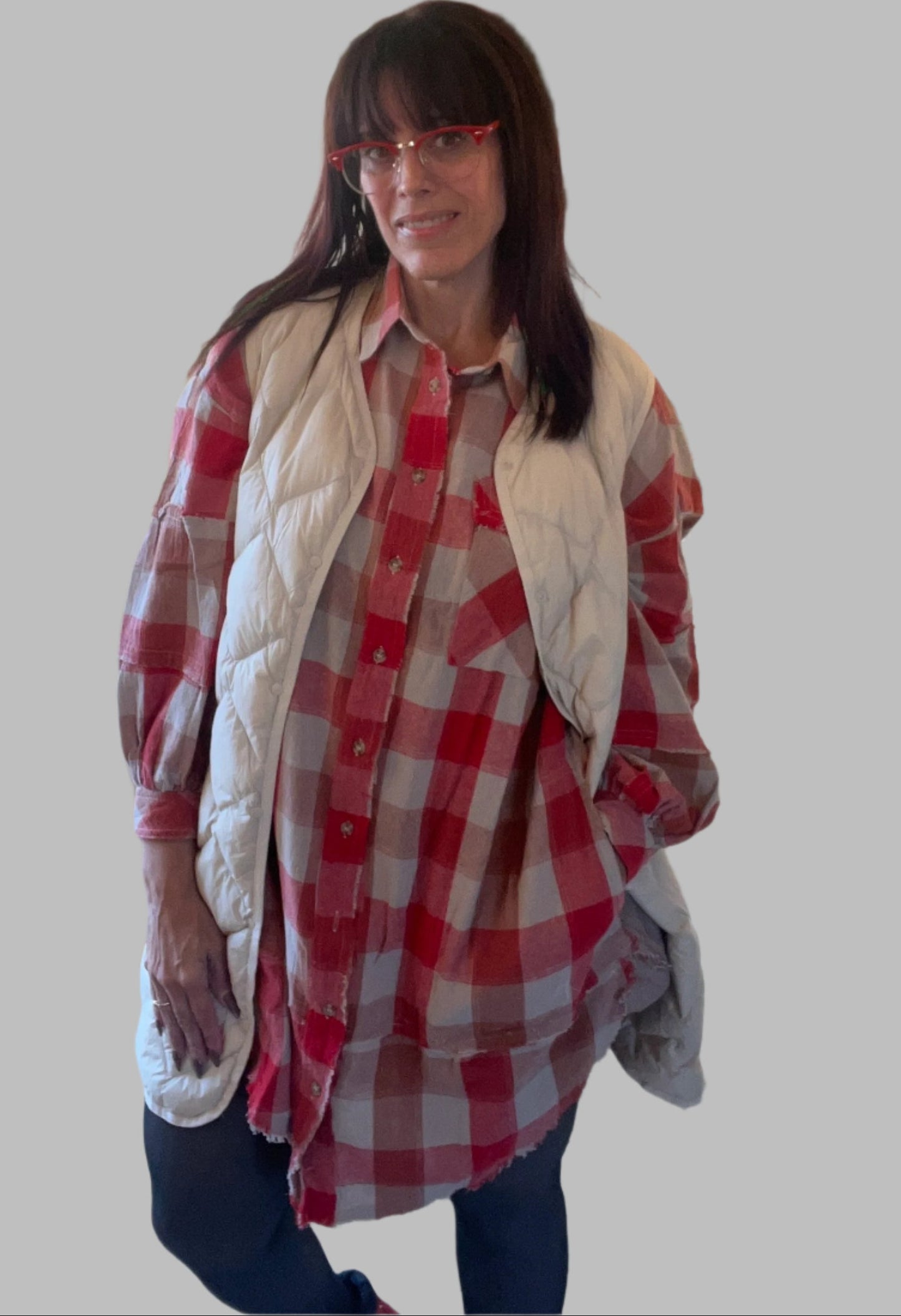 Easel Checkered OVERSIZED Shirt