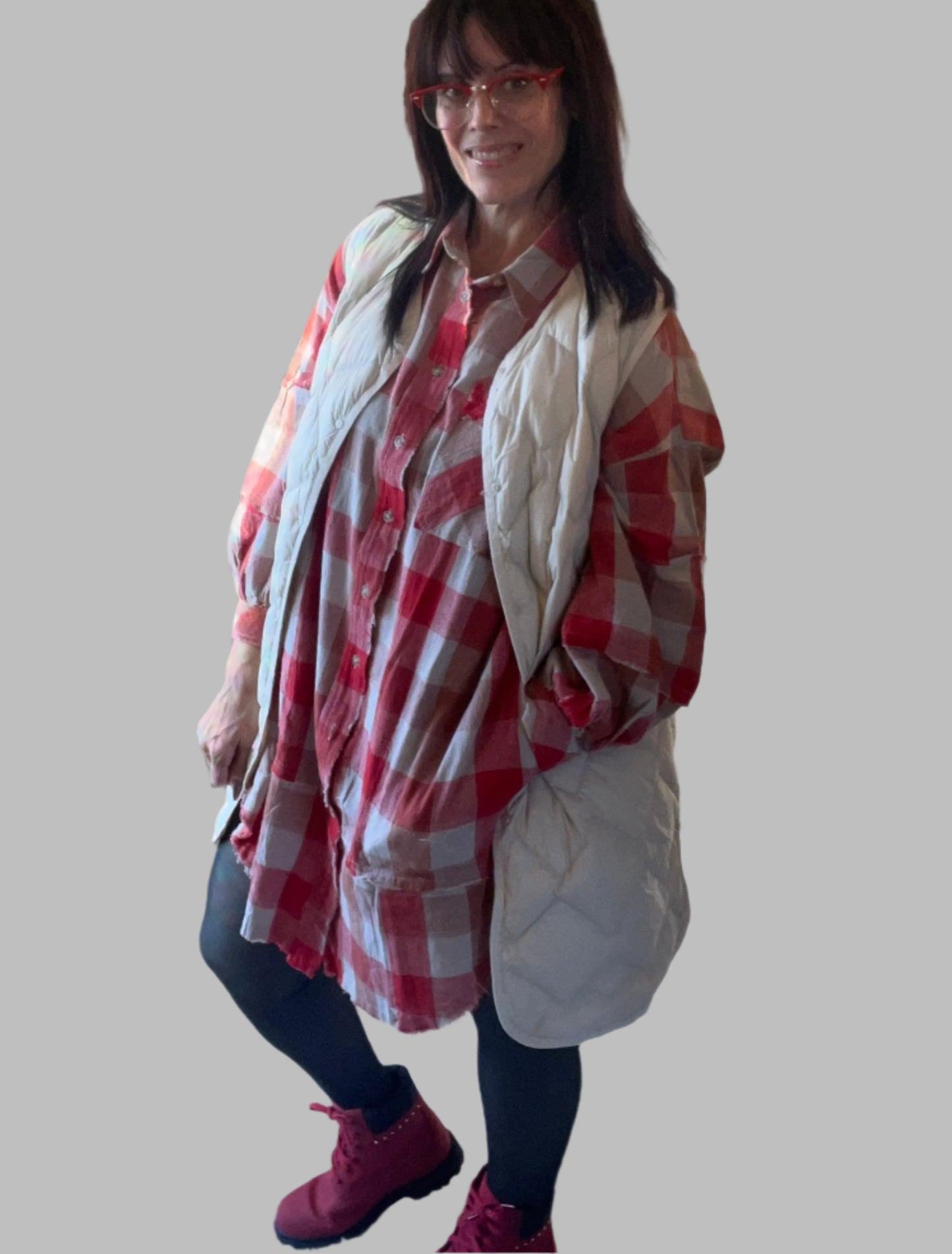 Easel Checkered OVERSIZED Shirt