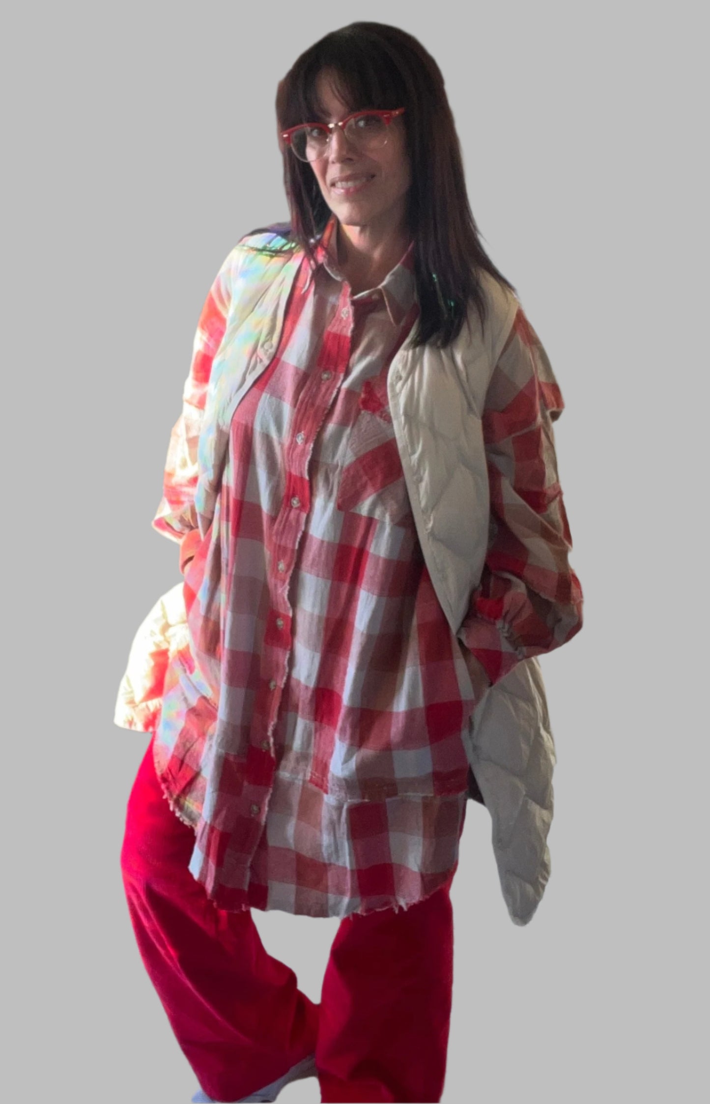 Easel Checkered OVERSIZED Shirt