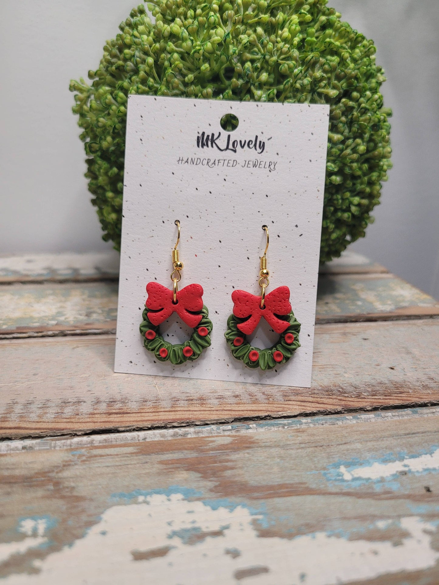Christmas Wreath Earrings