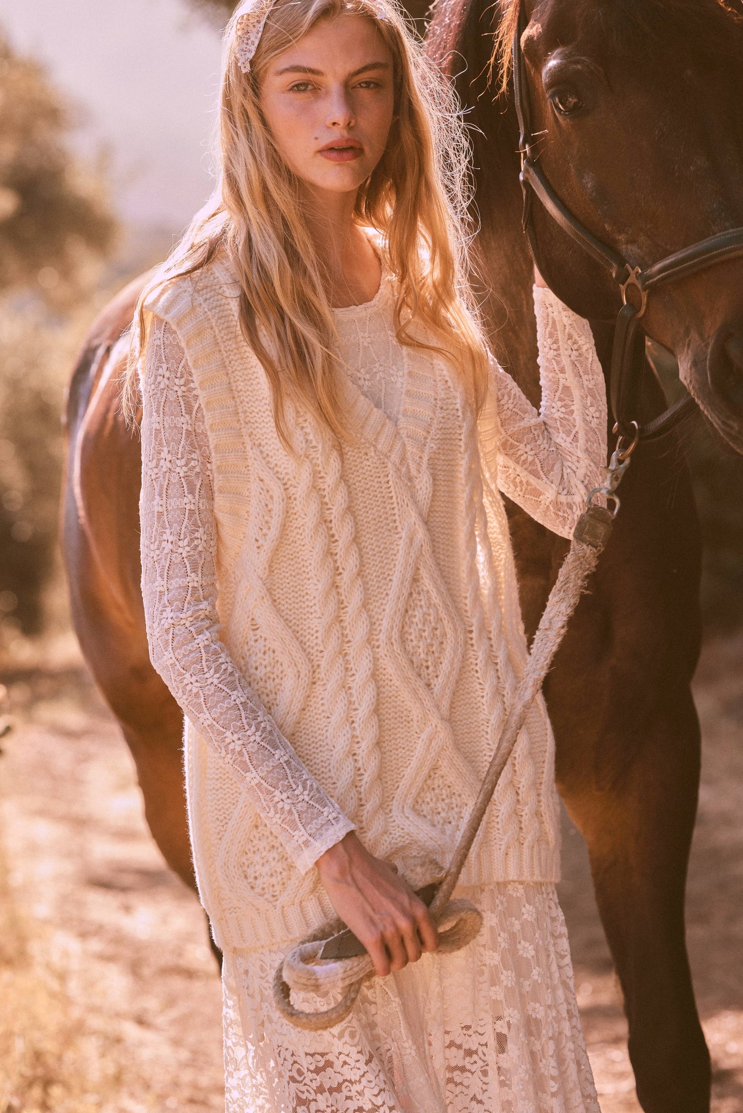 Ivy Cable-Knit Sweater Vest