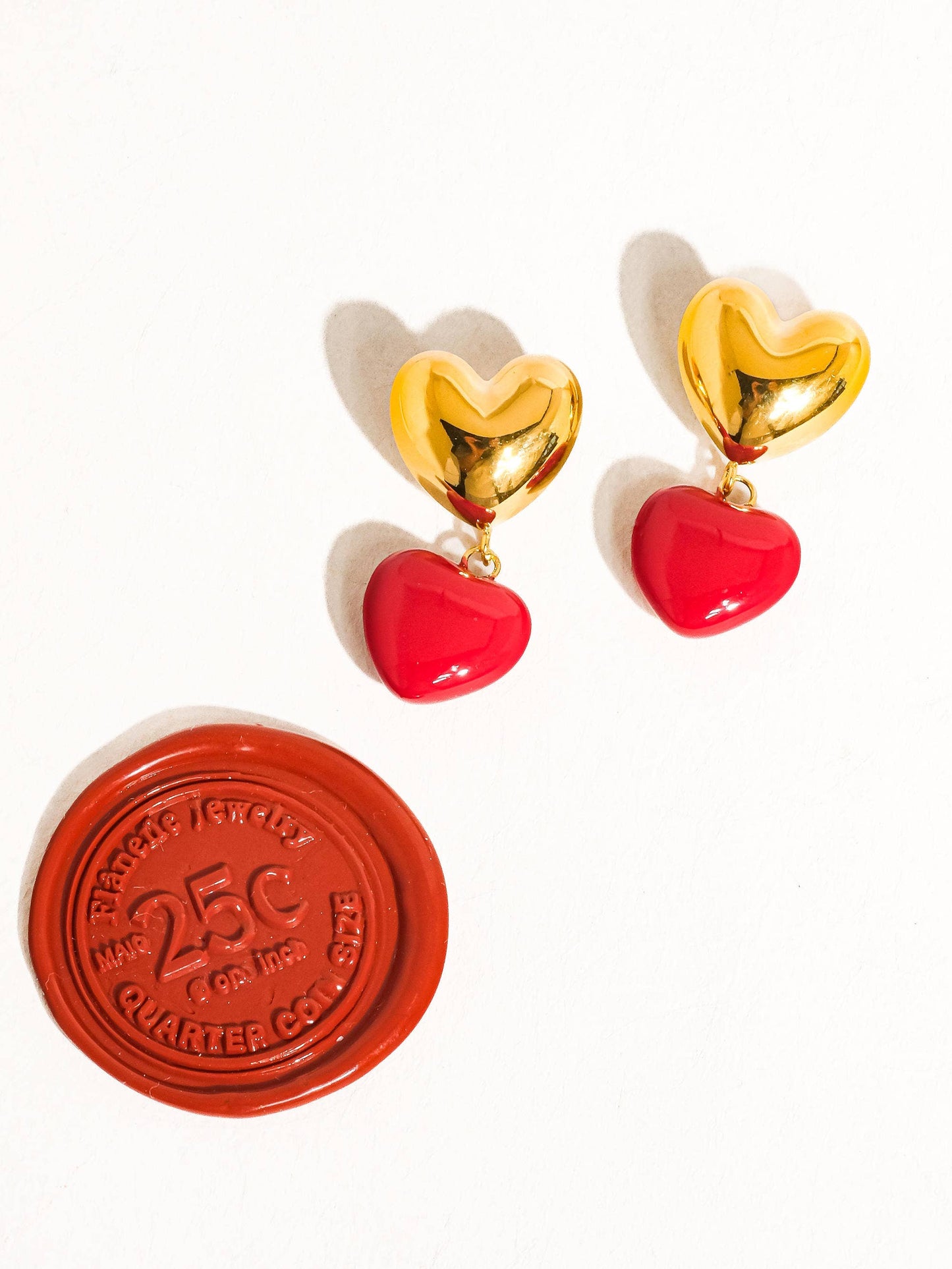 Arcane 18K Gold Non-Tarnish Vintage Heart Earring