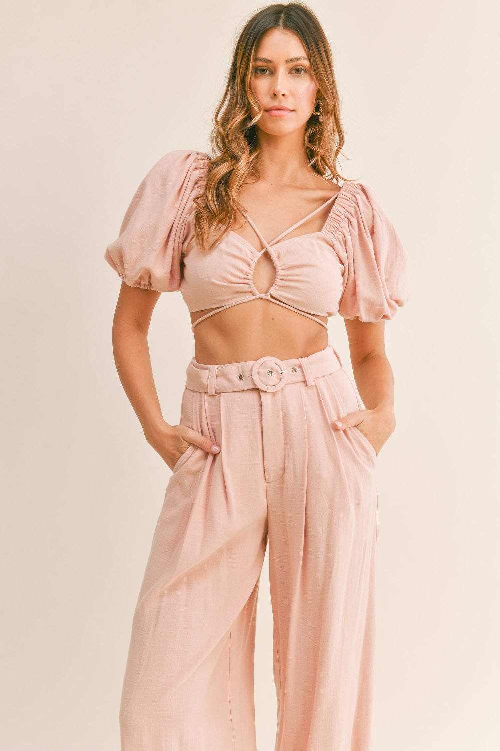 Party at My House Top and Belted Pants Set