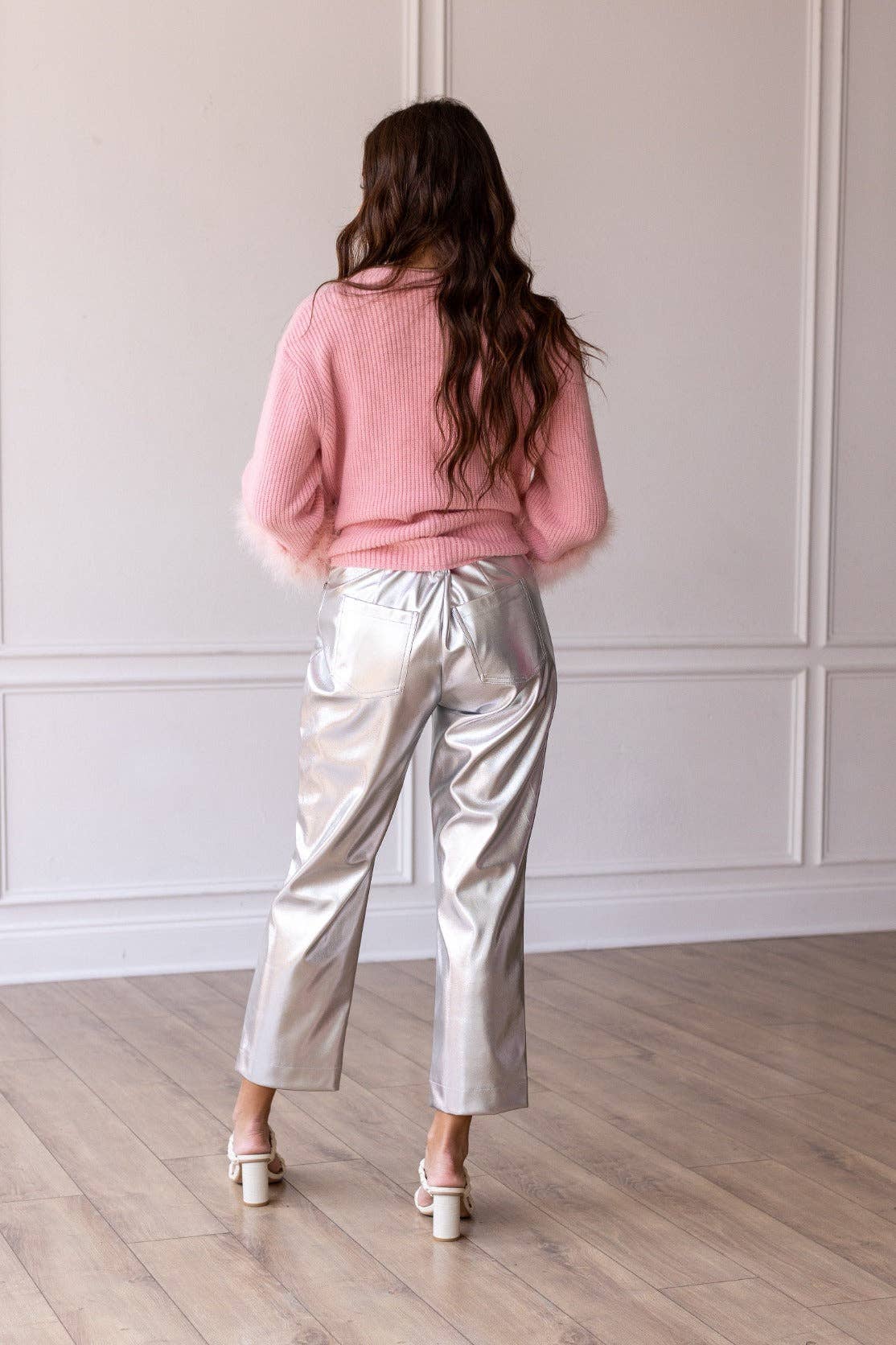 Change of Pace Metallic Pants in Silver