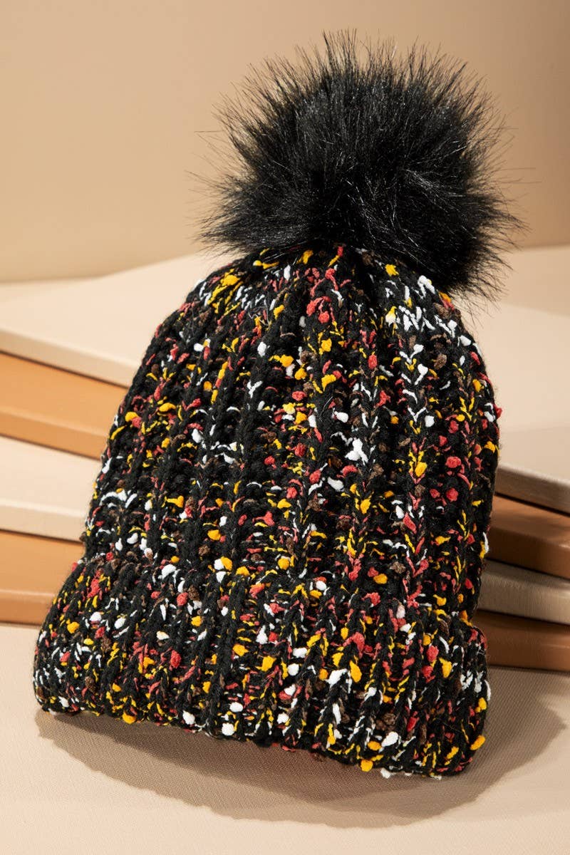 TWO COLORS -  Confetti Knit Beanie