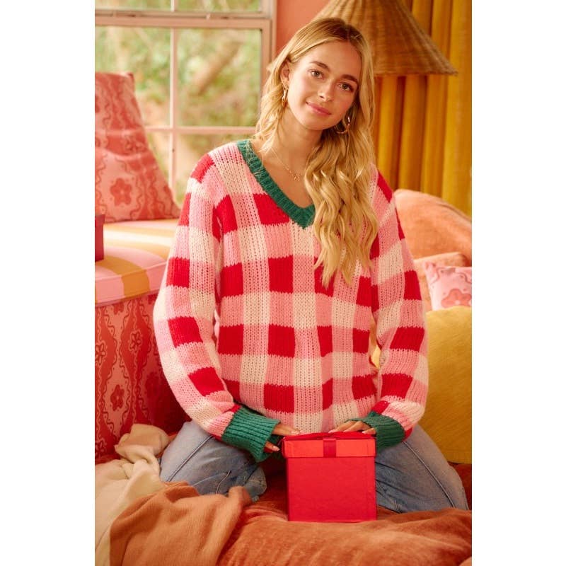 BiBi Oversized Checkerboard Sweater