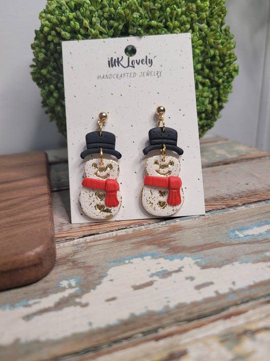 Polymer Clay Snowman Drops