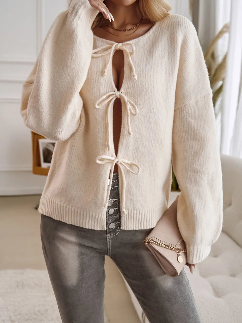 Sweet Serenity Bow-Tie Cardigan